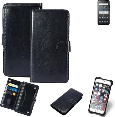 Produktbild von K-S-Trade 360° Hülle kompatibel mit Blackview BL5000 schwarz Kunstleder Case BookCase WalletCase Kunstlederederhülle Handyhülle, Rundumschutz
