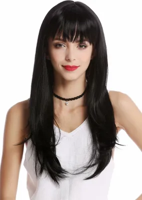 Produktbild von WIG ME UP Perücke schwarz Pony lang glatt GF-W2274-1