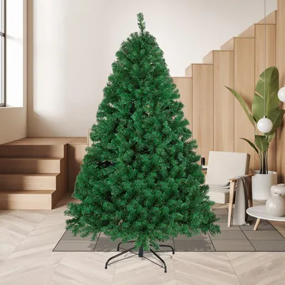 Immagine prodotto di Albero di Natale artificiale Jayseuw 120 cm (Ø circa 76 cm) con 220 punte e sistema di ripiegamento a montaggio rapido, ignifugo, incluso supporto, bianco