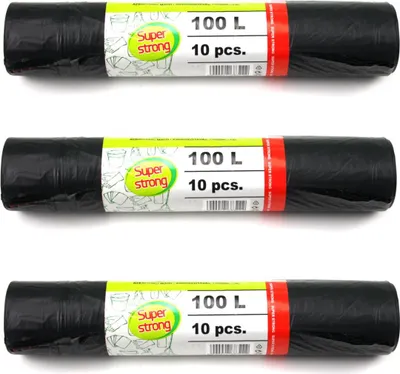 Produktbild von Müllbeutel Zugband 100L Müllsack mit Zugband Abfallsack Sack Säcke 30 Stück
