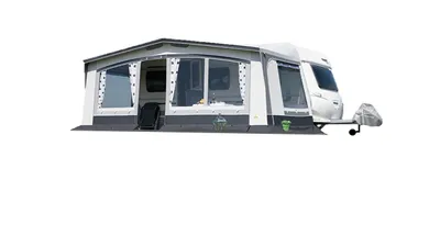 Produktbild von DWT Wohnwagen Vorzelt Trend II 240 tiefe Gr. 16 (Umlaufmaß 1001-1030 cm) - Saisonvorzelt für Wohnwagen - Saisoncamping-Zelt