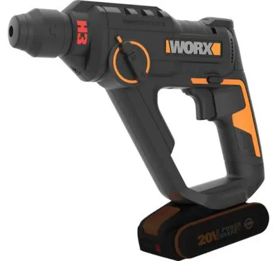 Produktbild von Akku-Bohrhammer Worx WX391.9, SDS-Plus, ohne Akku und Ladegerät, inkl. Zubehör