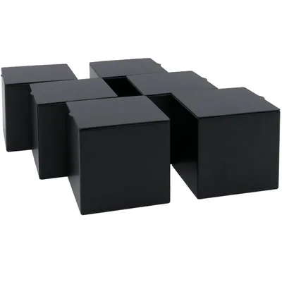 6er-Set quadratische Metalldosen, aromadicht, 6,4x6,8x6,8 cm
