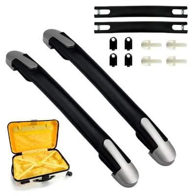 Produktbild von 2 Stück Koffergriff Ersatz Schwarz, 24cm Gepäck Koffer Griff, Reisekoffer Reparatur Zubehör, Abnehmbare Ersatzgepäckgriff, Zinklegierung Koffergriff für Koffer Box, Gepäckkoffer, Werkzeugkoffer