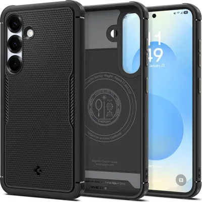 Zdjęcie produktu dla Spigen Core Armor (MagFit), Pokrowiec, Samsung, Galaxy S25, 15,8 cm (6.2"), Czarny