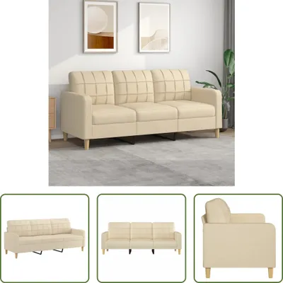 Produktbild von The Living Store 3-Sitzer-Sofa Creme 180 cm Stoff