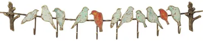 Obrázok produktu pre KARE Design Bird Party, Nástenný, Oceľ, 8 háčik/háčiky, Bronzová, 1020 mm, 60 mm