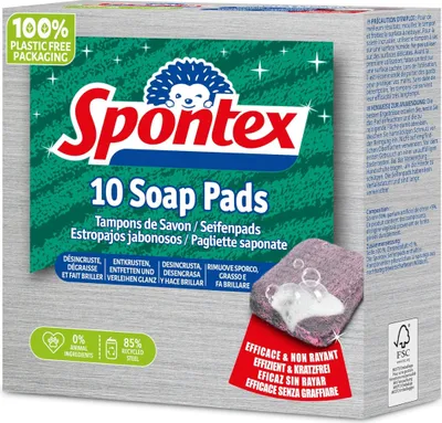 Obrázok produktu pre Spontex 3384126720217, Šedá, Obdĺžnikový, Oceľ, Box, 10 kusov