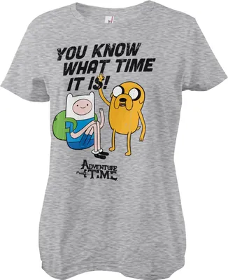 Produktbild von It's Adventure Time Girly Tee - Small - HeatherGrey