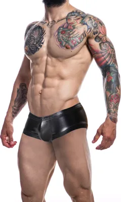 Productafbeelding van C4M10 Zwarte boxershorts van kunstleer