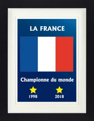 Produktbild von Fußball Gerahmtes Bild Mit Edlem Passepartout | Wand-Bilder | Im Bilderrahmen - Frankreich Weltmeister 1998 2018 (40 x 30 cm)