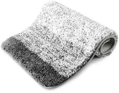 Immagine prodotto di Tappetini da bagno in microfibra Unyqoos®: assorbenti e antiscivolo (con base in gomma TPR), morbidi, lavabili in lavatrice, ideali per bagno, camera da letto e soggiorno