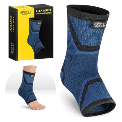 Produktbild von 4FIZJO Sprunggelenkorthese, elastischer Fußstabilisator, Schwarz/Blau, S