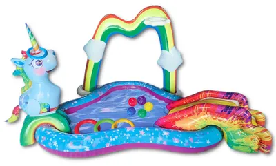 Obrázok produktu pre Happy People 77462 - Hracie centrum - Jednorožec so šmykľavkou (254x198x145cm) Detské bazény Bazén
