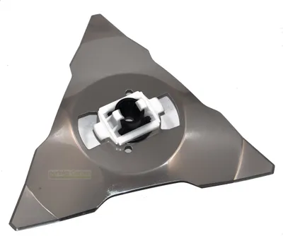 A three-bladed cutting head for a robotic lawnmower.