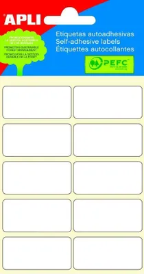 Image de Etiquettes autocollantes 19 x 40 mm - blanc 60 pcs