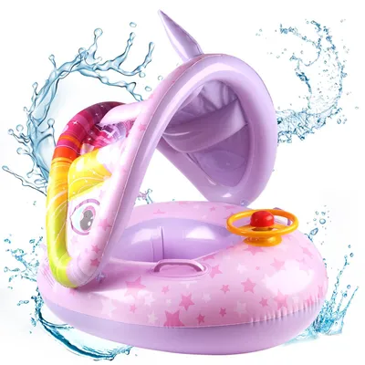 Imagen del producto de Flotador para niños de 6 a 36 meses, color rosa, ayuda para nadar para bebés