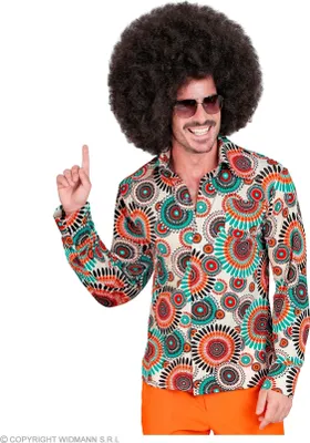 Image de Chemise rétro pour hommes "Vintage" | Multicolore - Costume 60's 70's Variante : S/M