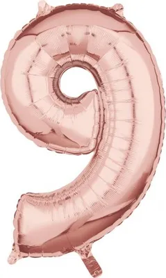 Immagine prodotto di Palloncino numero 9 in foil oro rosa 66 cm