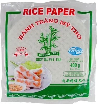 Produktbild von [ 400g ] BAMBOO TREE Reispapier, rund Ø 22cm für Frühlingsrollen / Bahn Trang My Tho/ aus Vietnam