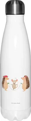 Produktbild von Mr. & Mrs. Panda Thermos Igel Seilhüpfen - Weiß - Geschenk, trinkflaschen, Maus, thermobehälter, Kinder, thermosflaschen, Kindergarten, Trinkflasche, Wasserflasche