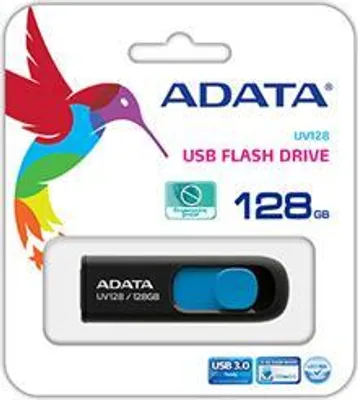 Obrázok produktu pre ADATA DashDrive UV128 128GB, 128 GB, USB Typ-A, 3.2 Gen 1 (3.1 Gen 1), 90 MB/s, Klzné, Čierna, Modrá