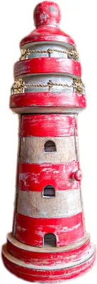 Produktbild von Leuchtturm 36 cm Vollholz mit Schlüßelaufhänger - Big Lighthouse