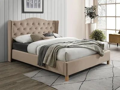 Obrázok produktu pre Čalúnená manželská posteľ LUDVINA 2- 160x200 cm, béžová