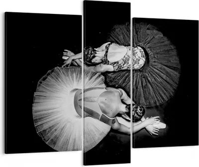 Produktbild von Bild auf Leinwand - Leinwandbild - 3 Teile - Ballerinas Ballett Tanz - 95x80cm - Wand Bild - Wanddeko - Wandbilder - Leinwanddruck - Bilder - Wanddekoration - Leinwand bilder - Wandbild - CB95x80-5050