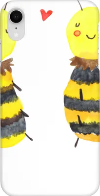 Produktbild von Mr. & Mrs. Panda Iphone XR Handyhülle Biene Verliebt - Weiß - Geschenk, Handy Case, Premium Kunststoff