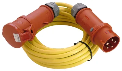 Obrázok produktu pre as-Schwabe CEE predlžovací kábel 25m 400V 32A silnoprúd 5G2.5 žltý IP44