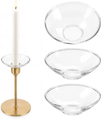 Productafbeelding van 3 stuks druppelbeschermingskaarsen, druppelvanger, kaarsen, druppelbescherming, communiekaarsen, kaarsenhouder voor flessen, glazen kaarsenhouder