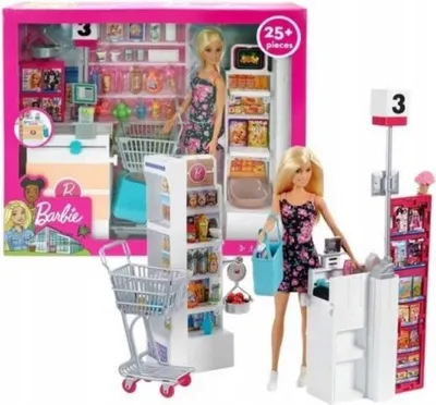 Produktbild von Barbie Supermarkt und Puppe