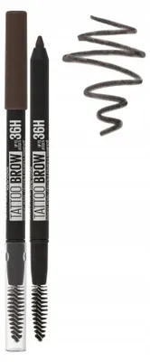Immagine prodotto di Matita per sopracciglia impermeabile con spazzolina, Maybelline Tattoo, marrone scuro