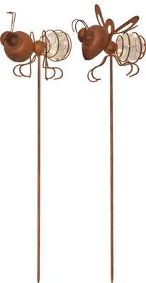Produktbild von LED Solar-Dekoleuchten Oxida Bienen Dämmerungssensor 2er Set rost 51cm