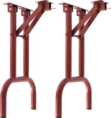 Produktbild von Natural Goods Berlin 2x Bierzeltgestell Metall Schwarz für Bierzeltgarnitur klappbar - Tischfüße, Bankfüße für Biertisch, Outdoor Bierbankgarnitur - Bankgestell 43 cm x 23 cm, Dunkelrot