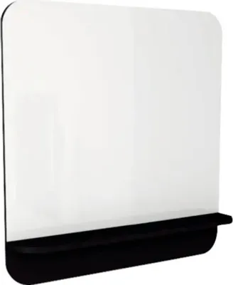 Obrázek produktu pro Zrcadlo do koupelny Devo Gloria 2.0 s černou poličkou 86 x 86 cm GL2-LUPL86-1-F97