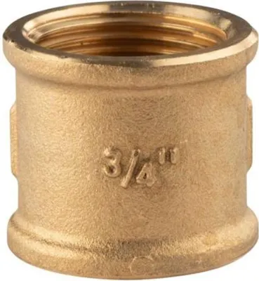 Produktbild von Messing Gewinde-Fitting Muffe 3/4'IG - 3/4'IG (DN 20) - schwere Ausführung