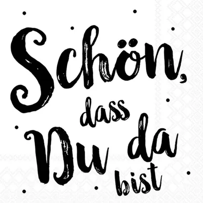 Produktbild von 20 Servietten Schön dass du da bist - Schön in großer Schrift 33x33cm