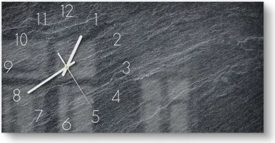 Produktbild von DEQORI Glasuhr 60x30 cm Zahlen 'Klassischer Schieferstein' Wanduhr Glas Uhr Design leise