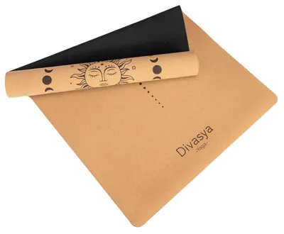 Imagen del producto de Esterilla de yoga de corcho antideslizante, hecha de caucho natural, de 183 x 66 x 0,4 cm, ideal para yoga