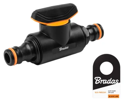 Produktbild von Bradas ECO-PWB2242 Schwarzes Leitungsventil