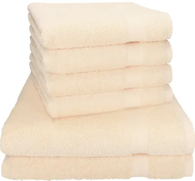 Produktbild von Betz 6-tlg. Handtuch-Set PREMIUM - 2 Liegetücher 4 Handtücher 100% Baumwolle  Farbe: beige