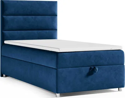 Produktbild von Best for Home Boxspringbett mit Bettkasten Trinity K4-SINGLE 90x200 Bonellfederkern inkl. Topper - Blau