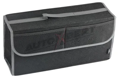 Image de Organisateur de coffre en feutre avec rabat et fermeture velcro, dimensions : 50 x 15,5 x 25 cm
