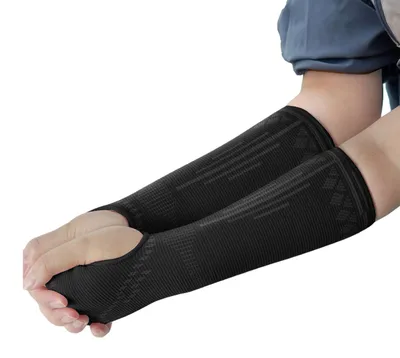 Produktbild von 1 Paar Sport-Handgelenkbandagen, dehnbar, atmungsaktiv, schweißabsorbierend, Kompressionsmanschette für Herren und Damen, geeignet für Volleyball, Basketball, Tennis, gestrickte Handgelenkbandage