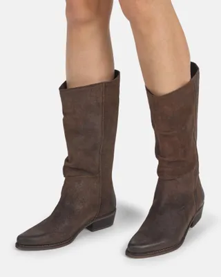 Produktbild von FELMINI GERBERA E465 Leder Stiefel mit halbhohem Schaft und niedrigem Absatz