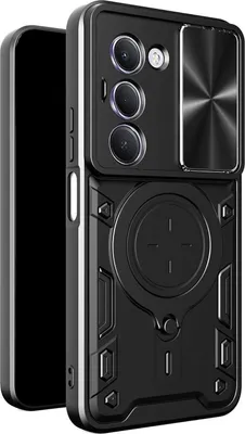 Immagine prodotto di Custodia in TPU per Xiaomi Redmi 15C 5G / 4G Copertura ad anello scorrevole della fotocamera con texture nera