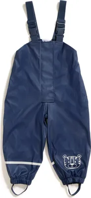 Produktbild von Regenhose für Kinder | mit Fleece gefüttert |  | winddicht | wasserdicht | elastische Schulterträger | Kinder Matschhose Buddelhose für Jungen und Mädchen [blau, 74-80 (9-12 Monate)]