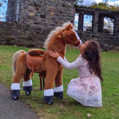 Image de PonyCycle Cheval brun pour 4-9 ans avec freins et son